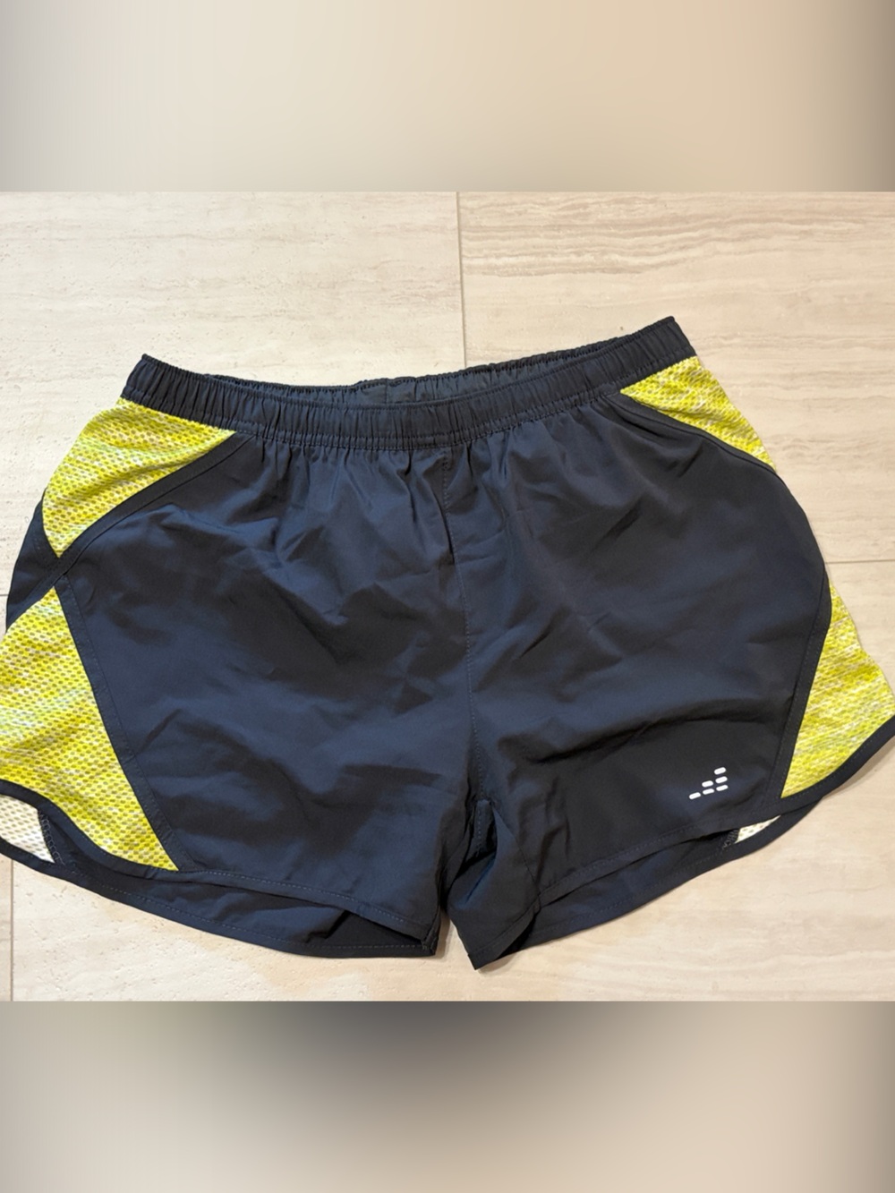 BCG Charcoal Gray Athletic Shorts with Yellow Accents